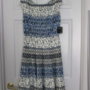 Gabby Skye blue/white scuba dress, NWT, size 14